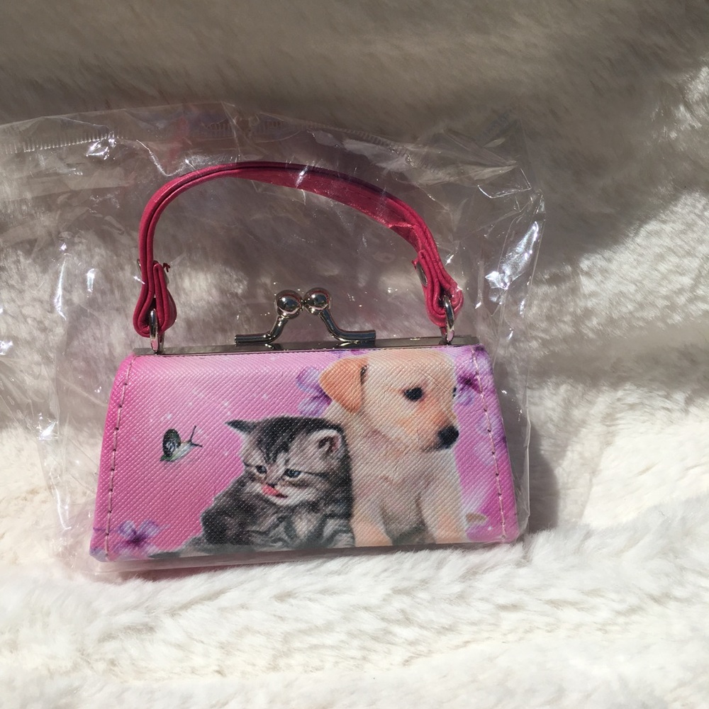 ADORABLE cat and dog mini purse!